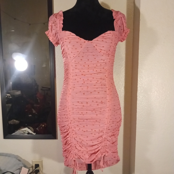 Pink Ruffled Mini Dress - Picture 5 of 8